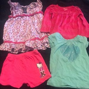 2T girls lot- 2 shirts, 1 dress, 1 pair of shorts